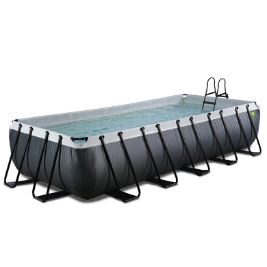 Image of EXIT nero Leather Piscina 540x250x100cm con pompa filtro - nero059