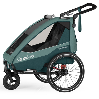 Qeridoo® Remorque de vélo enfant Sportrex1 Limited Edition Mineral Blue 2022