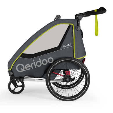 Qeridoo® Remorque de vélo enfant QUPA 2 Lime