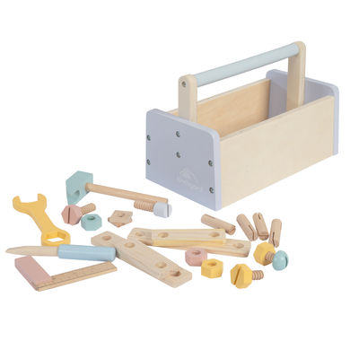 kindsgard Caisse à outils enfant roeffa bois bleu