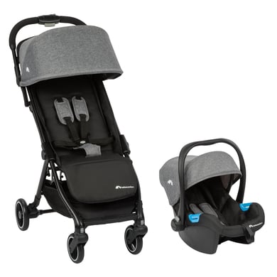 BEBECONFORT Poussette 2 en 1 ultra compacte Bonny, Pack poussette + Cosi, 4 roues, Black Chic