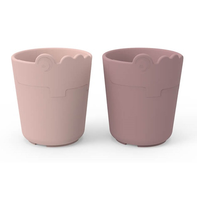 Done by Deer™ Tasse enfant Kiddish mini Croco PP rose lot de 2