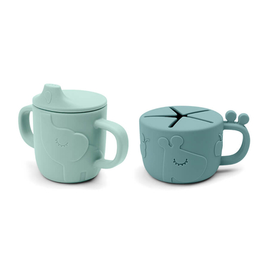 Done by Deer™ Tasses enfant Peekaboo Deer friends bleu lot de 2