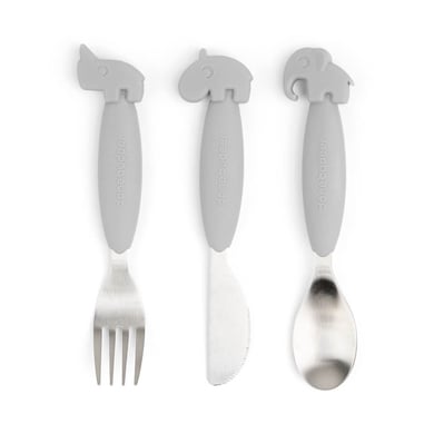 Done by Deer ™ Easy grip Cutlery Deer friends Grey