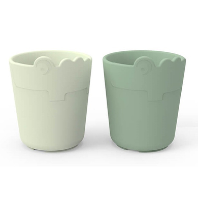 Done by Deer™ Tasse enfant Kiddish Croco PP vert lot de 2