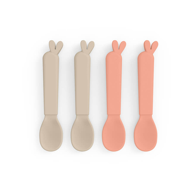 Done by Deer™ Cuillère enfant Kiddish Lalee sable/corail lot de 4