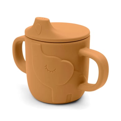 Done by Deer™ Tasse enfant poignées Peekaboo Elphee silicone moutarde lot de 2