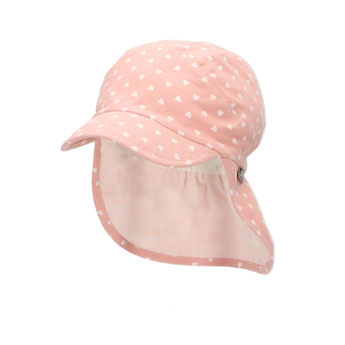 Sterntaler Peaked Cap med nackskydd Hearts Pale Pink