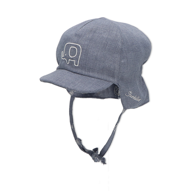 Sterntaler Casquette réversible avec protection de nuque éléphant bleu