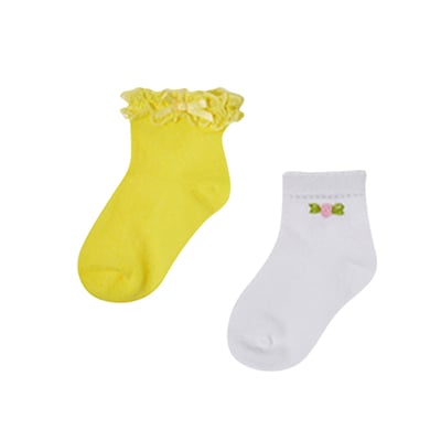Levně Mayoral Sada 2 ponožek Flowers Lemon