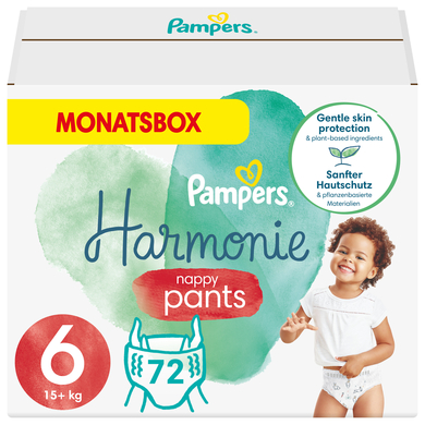 Pampers Couches culottes Harmonie Pants T.6 Junior 15 kg+ pack mensuel 1x72 pièces