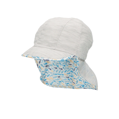 Sterntaler Casquette à visière avec protection de nuque Poissons gris clair