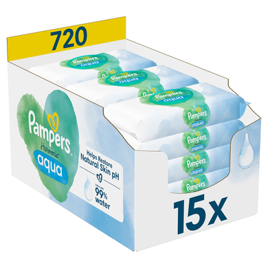 Pampers Lingettes Aqua 720 pièces 15x48