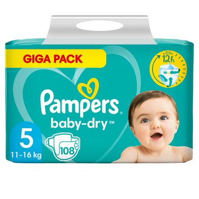 Pampers Couches culottes Baby-Dry Pants taille 5 Junior 12-17 kg pack  mensuel 1x160 pièces