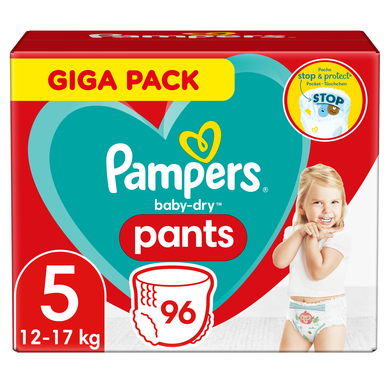 Pampers Couches culottes Baby Dry Pants T.5 Junior 12-17 kg Giga Pack 1x96 pièces