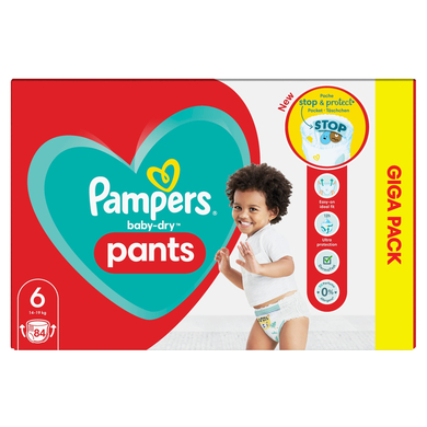 Pampers Couches culottes Baby Dry Pants taille 6 extra large 15 kg+ Giga Pack 1x84 pièces