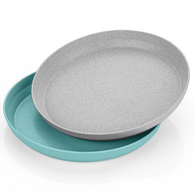 reer Assiette enfant Growing bleu/gris, lot de 2