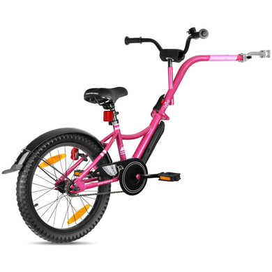 Levně PROMETHEUS BICYCLES ® tandemový přívěs na kolo 18 palců růžový