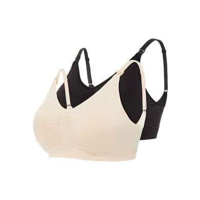 mamalicious Soutien-gorge d'allaitement MLILJA pack de 2 beige/noir