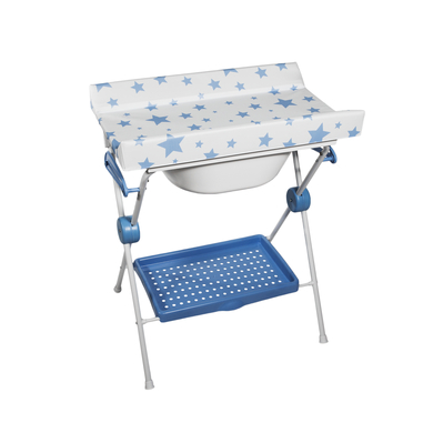 Plastimyr Combi table à langer baignoire enfant LEA pliable étoiles bleu