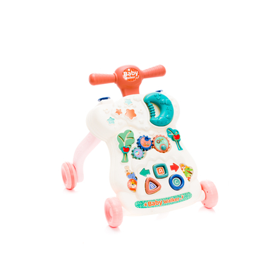 fillikid Chariot de marche enfant multi-activités vieux rose