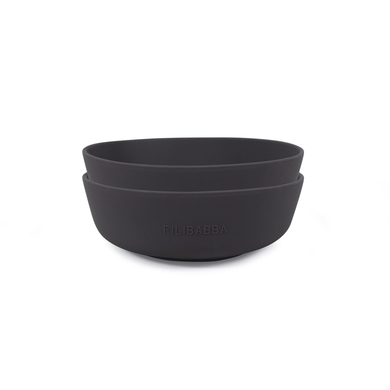 Filibabba Bol enfant silicone Stone Grey lot de 2