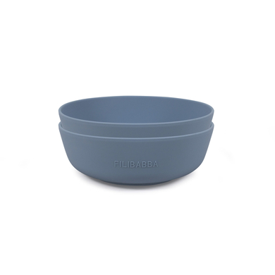 Filibabba Bol enfant silicone Powder Blue lot de 2