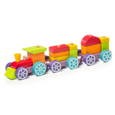 Cubika Toys Jouet en bois Train express arc-en-ciel LP-3