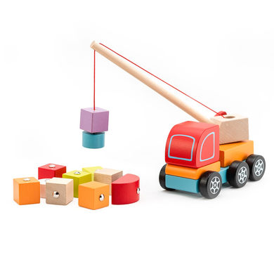 Cubika Toys Figurine camion grue bois