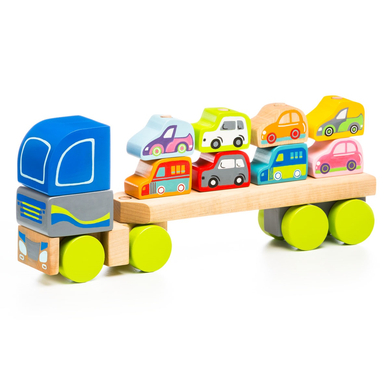 Cubika Toys Figurine semi remorque voitures bois