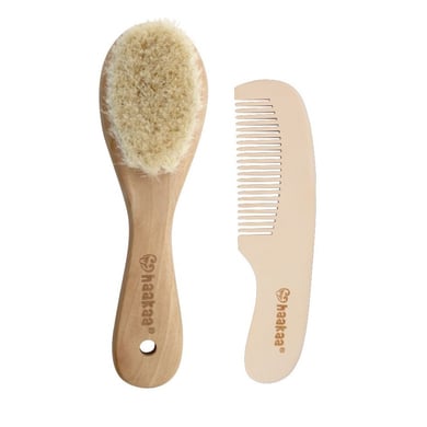 haakaa® Brosse et peigne enfant chèvre bois