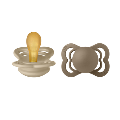 BIBS® Sucettes Supreme Latex Vanilla/Dark Oak 0-6 mois 2 pcs