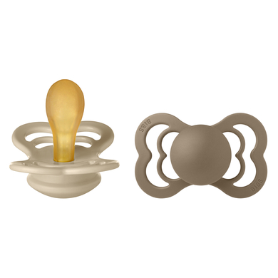 BIBS® Ciuccio Supreme Cloud/ Black Latex 6-36 mesi, 2 pz.