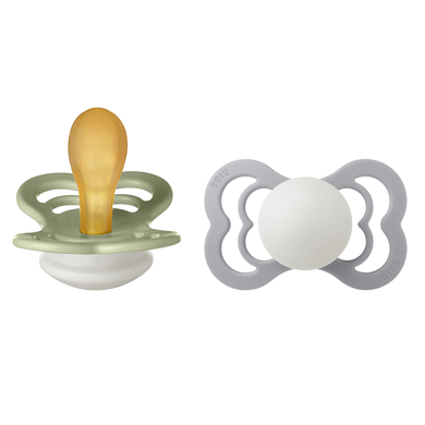 BIBS Sucette Supreme Sage et Cloud Glow latex 6-36 m, lot de 2