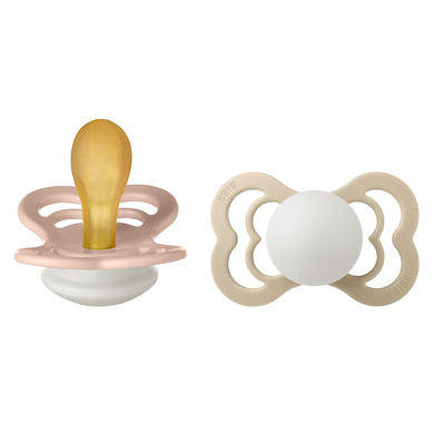 BIBS Sucette Supreme Blush et Vanilla Glow latex 6-36 m, lot de 2