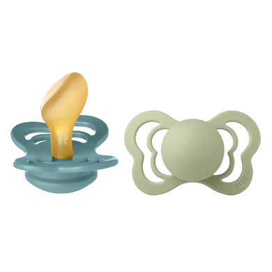 BIBS Sucette Couture Island Sea et Sage latex 6-18 m, lot de 2