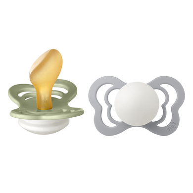 BIBS Sucette Couture Sage et Cloud Glow latex 6-36 m, lot de 2