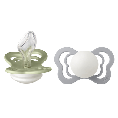 BIBS Sucette Couture Sage et Cloud Glow silicone 6-36 m, lot de 2