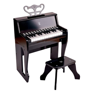 Hape Piano enfant touches lumineuses tabouret bois, noir E0629
