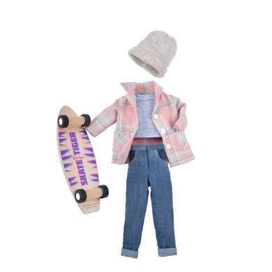 Image of Käthe Kruse Outfit Street per bambole, con skateboard