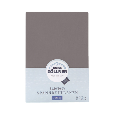 JULIUS ZÖLLNER Drap housse de lit enfant Jersey anthracite 70x140 cm