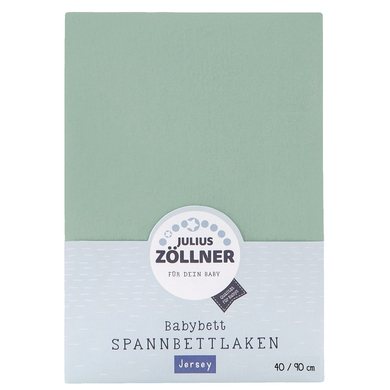 JULIUS ZÖLLNER Drap housse de lit enfant Jersey sauge 40x90 cm