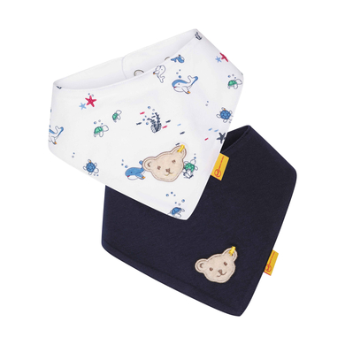 Steiff Foulard bébé pack de 2 navy