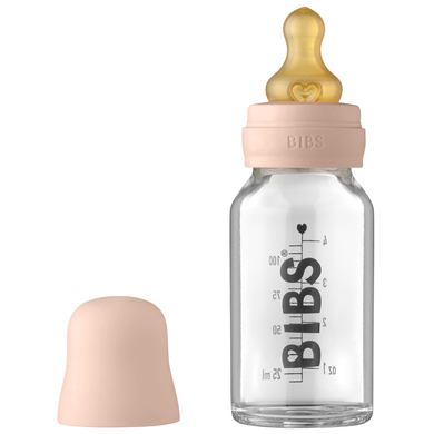 Levně Bibs Baby Bottle sklenÄ›nĂˇ lĂˇhev 110 ml, Blush