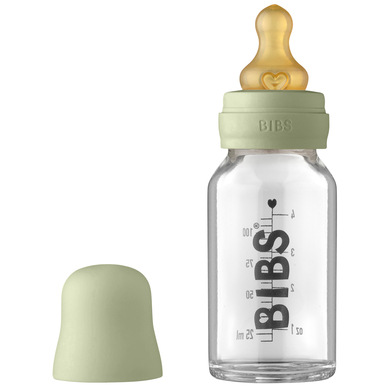 Levně Bibs Baby Bottle skleněná láhev 110 m, šalvějová