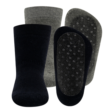Ewers Chaussettes enfant de protection gris/bleu marine lot de 2