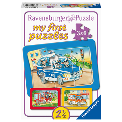 Image of Ravensburger Il mio first Puzzle - Puzzle con cornice di animali in azione, 3x6 pezzi