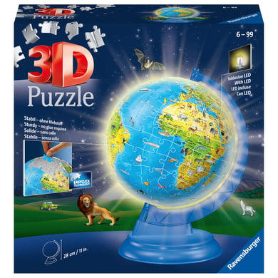Ravensburger Puzzle 3D - Globe d'enfant avec lumière