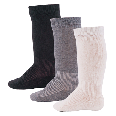 Ewers Baby knästrumpor 3-pack uni marine /grå/latt