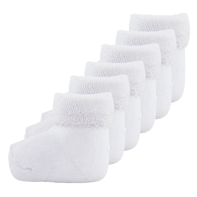 Ewers Chaussettes nouveau-né uni blanc lot de 6